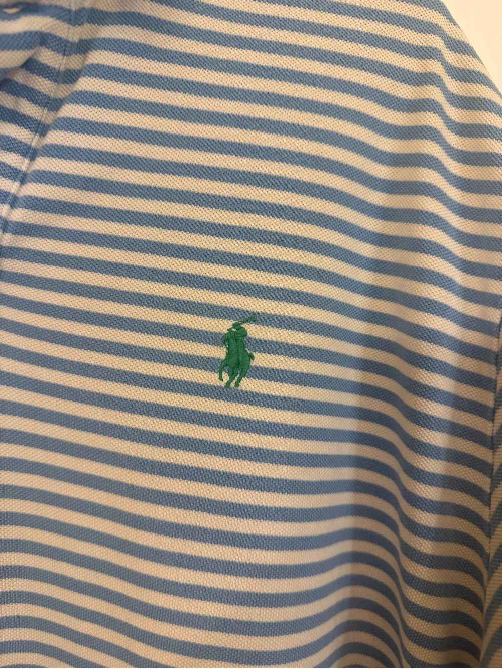 Ralph Lauren Light Blue & White Striped Polo Shirt